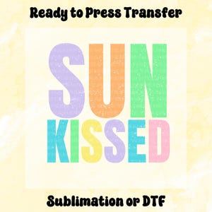 Sun Kissed Retro DTF Transfer, Summer Direct to Film, Ready to Press Transfer, Heat Transfer, Vacation DTF, Neon Trendy Transfers, Beach DTF