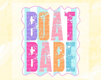 Boat Babe DTF Transfer, Preppy Sommer Transfer direkt zum Film Transfer, See Leben, Trendy Neon, Kokette Sommer Girly Sommer