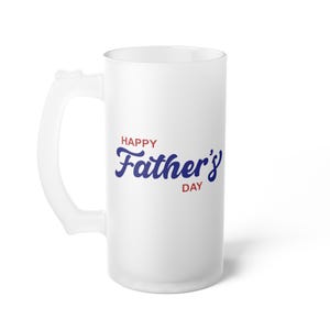 Frosted Glass Beer Mug, Father&#39;s Day Gift, Dad&#39;s Favorite Mug, Personalized Beer Tankard, Summer BBQ Essential, Celebration Drinks Cup
