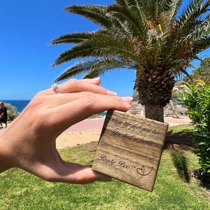 Elegant Handcrafted Custom Engraved Walnut Engagement Ring Box – Personalized Wooden Proposal Wedding Keepsake
