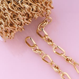 フィガロチェーン、18K ゴールドフィルド スペシャルチェーン、半完成チェーン、DIY ジュエリーチェーン、18.5x10.8 mm