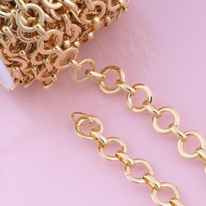 Rolo Ketten, 18K Gold Filled spezielle Ketten, halbfertige Ketten, DIY Schmuckketten, 12x6,8 mm