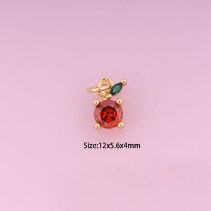 Orange Pendant,18K Gold Filled Fruit Charm,Cubic Zirconia Fruit,Orange Charms,DIY Orange Charms