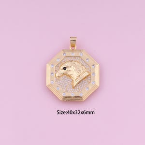 Eagle Pendant,18K Gold Filled Eagle Charm,Cubic Zirconia Eagle,Eagle Charms,DIY Eagle Charms
