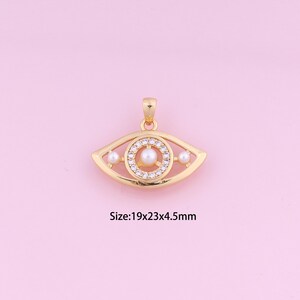 Evil Eye Pendant,18K Gold Filled Devil Eye Charm,Cubic Zirconia Eye,Evil Eye Charms,DIY Devil Eye Charms