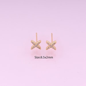 Cross Stud Earrings,18K Gold Filled Cross Stud Earrings,Cross Stud Earrings