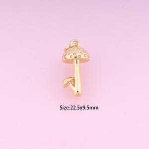 Mushroom Pendant,18K Gold Filled Mushroom Charm,Mushroom Charms,DIY Mushroom Charms