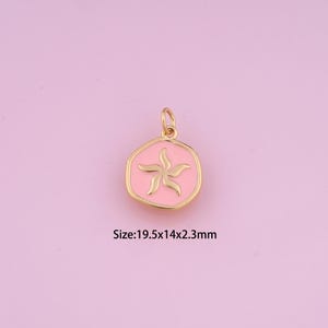 Enamel Starfish Pendant,18K Gold Filled Starfish Charm,Starfish Charms,DIY Starfish Charms