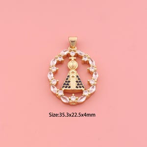 Pope Pendant,18K Gold Filled Religious Charm,Cubic Zirconia Christian,Pope Charms,DIY Christian Charms