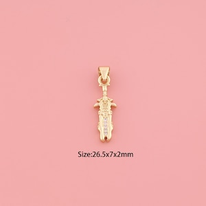 Weapons Pendant,18K Gold Filled Sword Charm,Cubic Zirconia Skull,Weapons Charms,DIY Sword Charms