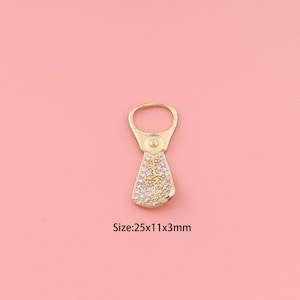Bottle Cap Pendant,18K Gold Filled Bottle Cap Charm,Cubic Zirconia Bottle Cap,Bottle Cap Charms,DIY Bottle Cap Charms