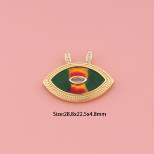 Enamel Evil Eye Pendant,18K Gold Filled Devil Eye Charm,Cubic Zirconia Eye,Evil Eye Charms,DIY Devil Eye Charms