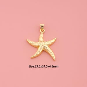 Starfish Pendant,18K Gold Filled Starfish Charm,Starfish Charms,DIY Starfish Charms