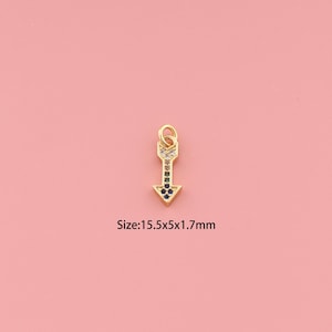 Arrow Pendant,18K Gold Filled Arrow Charm,Cubic Zirconia Arrow,Arrow Charms,DIY Arrow Charms