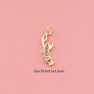 Lobster Pendant,18K Gold Filled Marine Life Charm,Cubic Zirconia Lobster,Marine Life Charms,DIY Lobster Charms