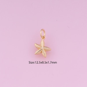 Starfish Pendant,18K Gold Filled Starfish Charm,Starfish Charms,DIY Starfish Charms
