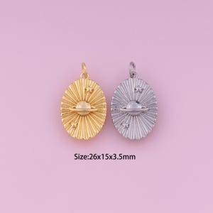 Saturn Pendant,18K Gold Filled Star Charm,Cubic Zirconia Saturn,Star Charms,DIY Saturn Charms