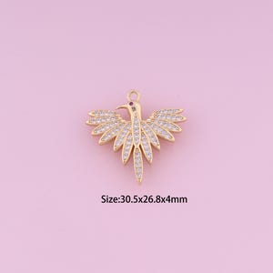 Bald Eagle Pendant,18K Gold Filled Animal Charm,Cubic Zirconia Bald Eagle,Animal Charms,DIY Bald Eagle Charms