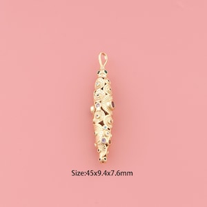 Movable 3D Articulated Fish Pendant,18K Gold Filled Fish Charm,Cubic Zirconia Fish,Fish Charms,DIY Fish Charms
