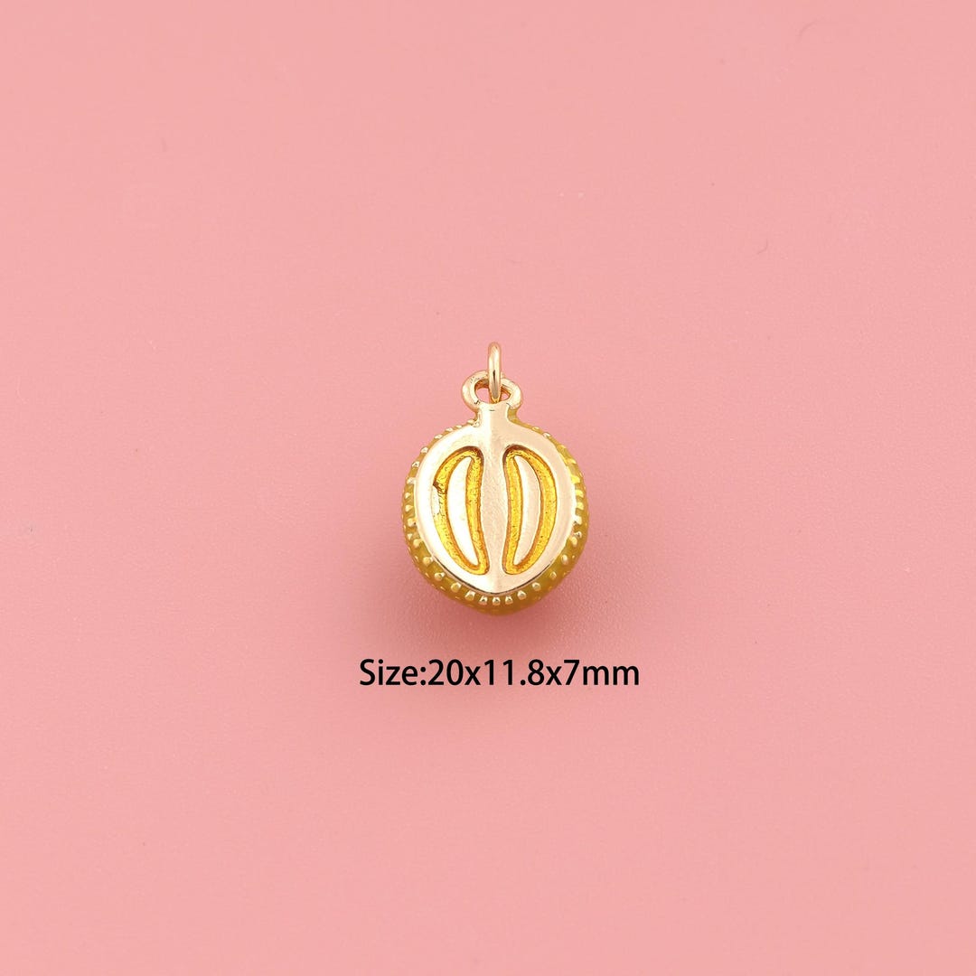 Durian Pendant,18k Gold Filled Fruit Charm,enamel Durian,fruit Charms ...