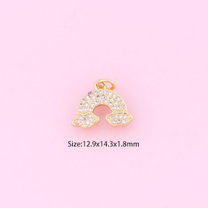 Rainbow Pendant,18K Gold Filled Rainbow Charm,Cubic Zirconia Rainbow,Rainbow Charms,DIY Rainbow Charms