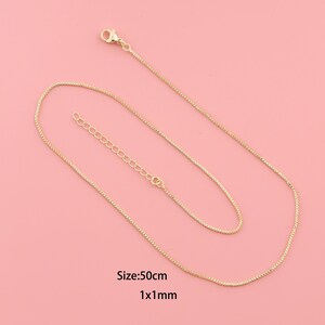 Collar de caja, collar de cadenas rellenas de oro de 18 quilates, collar minimalista, collar de moda