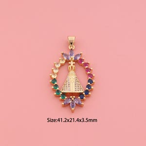 Pope Pendant,18K Gold Filled Religious Charm,Cubic Zirconia Christian,Pope Charms,DIY Christian Charms
