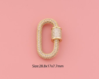Carabiner Clasp,18K Gold Filled Screw Clasp,Carabiner Clasp,DIY Oval Clasp