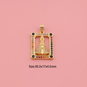Pope Pendant,18K Gold Filled Religious Charm,Cubic Zirconia Christian,Pope Charms,DIY Christian Charms