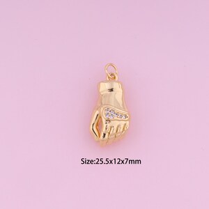 Hand Pendant,18K Gold Filled Hand Charm,Cubic Zirconia Hand,Hand Charms,DIY Hand Charms
