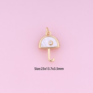 Umbrella Pendant,18K Gold Filled Umbrella Charm,Umbrella Charms,DIY Umbrella Charms