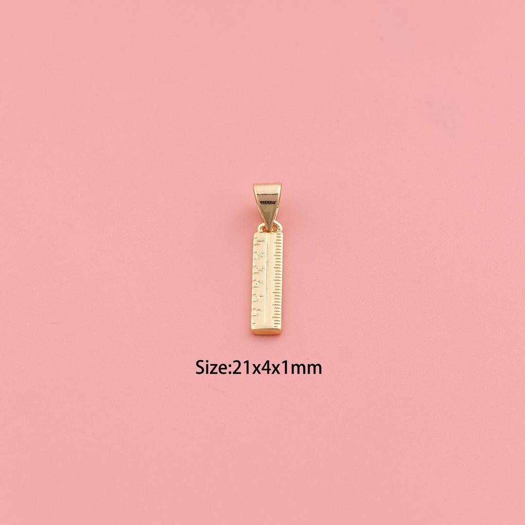 Adornments Ruler Ruler Pendant,18k Gold Filled Ruler Charm,ruler Charms,diy Ruler Charms ...