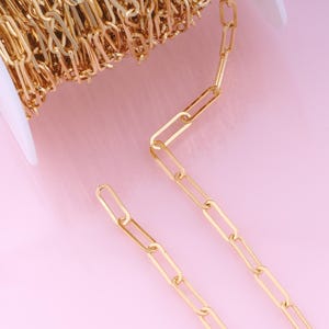 Büroklammer Ketten,18K Gold Filled Spezielle Ketten,Halbfertige Ketten,DIY Schmuckketten,15x5x1mm