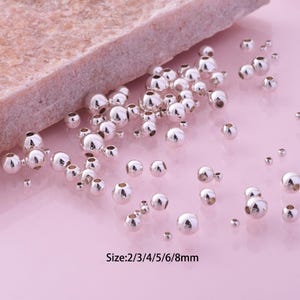 Sterling Silver Round Spacer Beads,925 Sterling Silver Ball Beads,Round Ball Beads,DIY Silver Beads