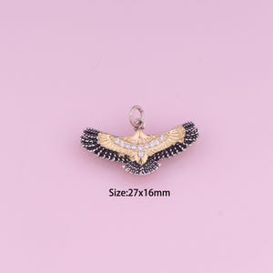 Eagle Pendant,18K Gold Filled Animal Charm,Cubic Zirconia Eagle,Animal Charms,DIY Eagle Charms