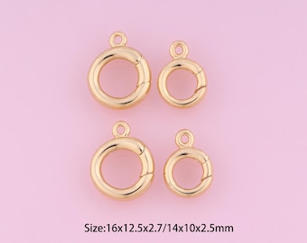 Round Clasp,18K Gold Filled Snap Clasp,Round Clasp,DIY Snap Clasp