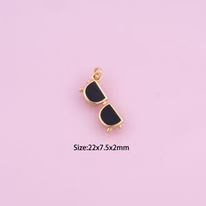Sunglasses Pendant,18K Gold Filled Glasses Charm,Enamel Sunglasses,Glasses Charms,DIY Sunglasses Charms