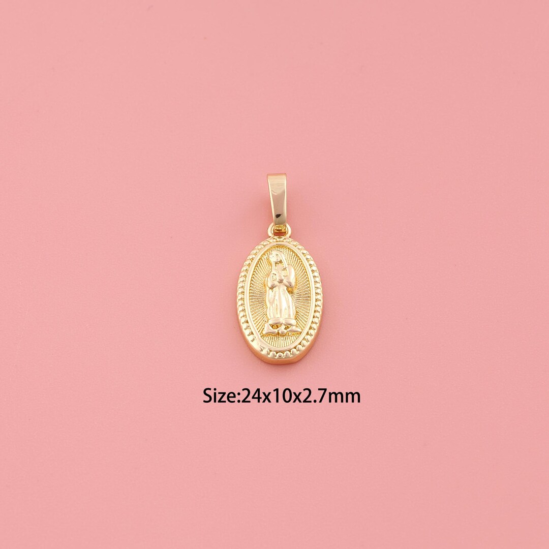 Virgin Mary Pendant,18k Gold Filled Religious Charm,virgin Mary Charms
