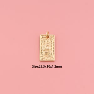 Dollar Pendant,18K Gold Filled Money Charm,Square Charms,DIY Money Charms