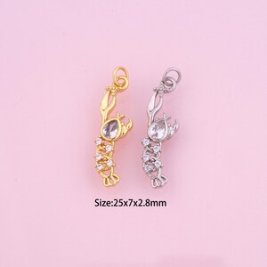 Lobster Pendant,18K Gold Filled Marine Life Charm,Cubic Zirconia Lobster,Marine Life Charms,DIY Lobster Charms