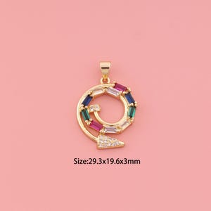 Arrow Pendant,18K Gold Filled Round Charm,Cubic Zirconia Arrow,Round Charms,DIY Arrow Charms