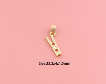 Clothespin Pendant,18K Gold Filled Clothespin Charm,Clothespin Charms,DIY Clothespin Charms
