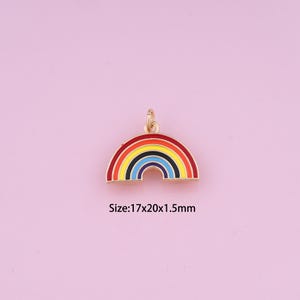 Rainbow Pendant,18K Gold Filled Rainbow Charm,Enamel Rainbow,Rainbow Charms,DIY Rainbow Charms