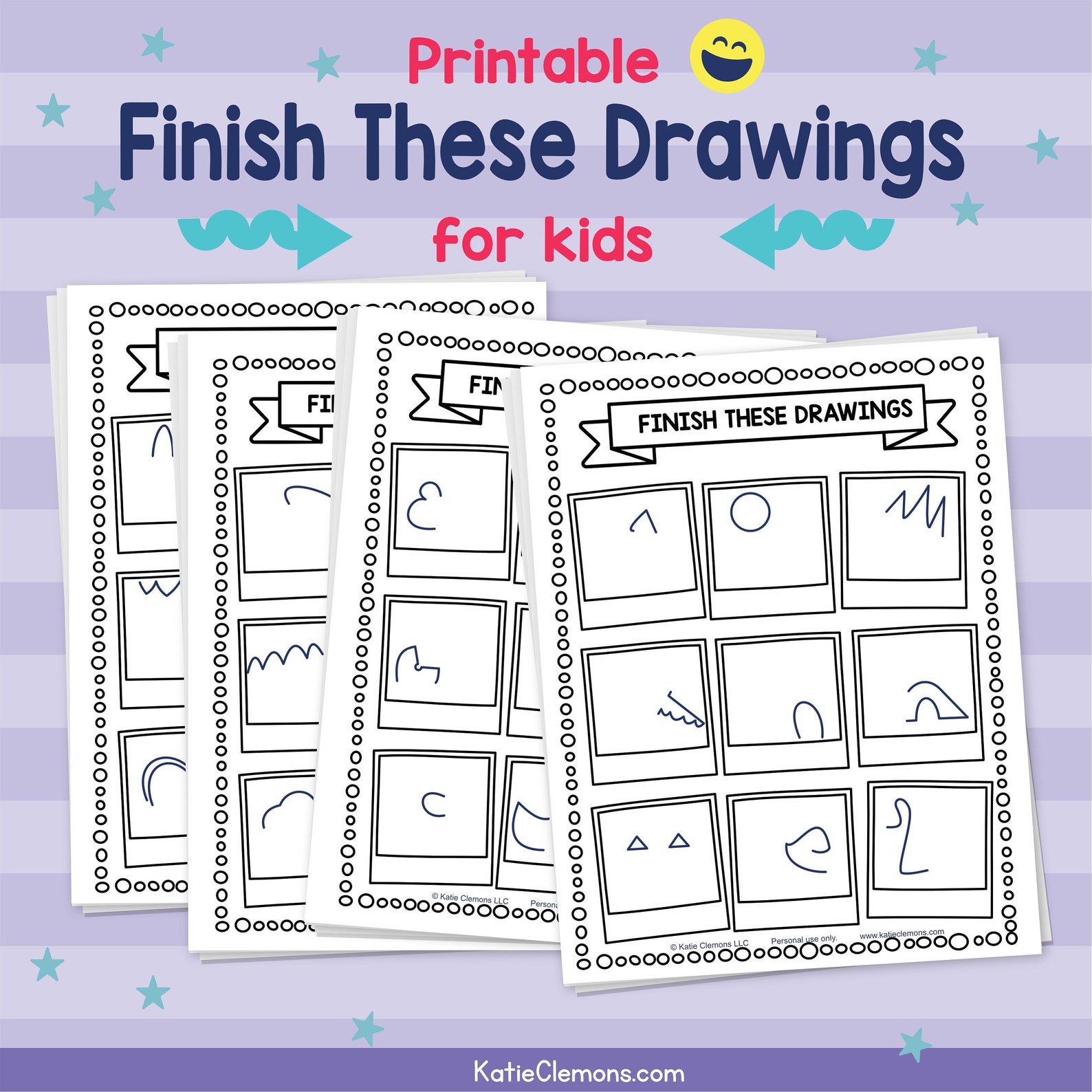 Finish These Drawing Printable Activities for Kids Art Project How to