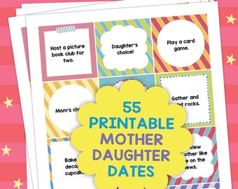 Mother Daughter Date Ideas for Mother’s Day Printable Gift Date Jar Mom and Me Activities Instant Download Brainstorm Family Time Single Mom