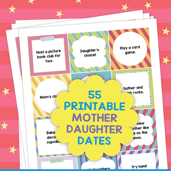 Mother Daughter Date Cards Etsy