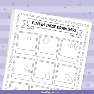 Finish the Drawing Prompts: Kids How to Draw Art Project (PDF Download) image 3
