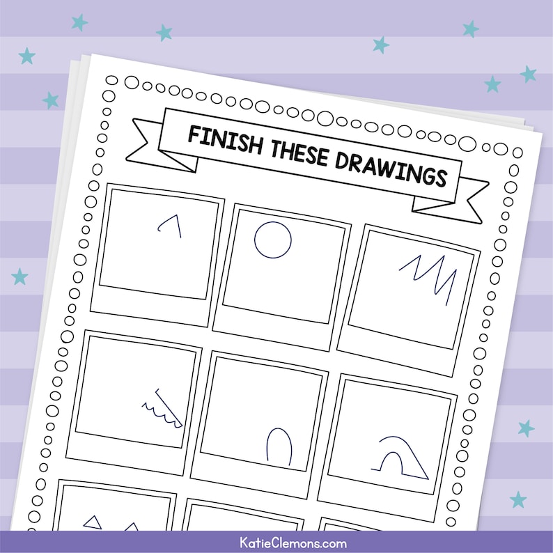 Finish These Drawing Printable Activities for Kids Art Project: How to Finish These Drawing Printable Activities for Kids Art Project: How to