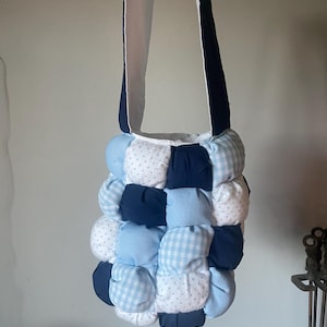 Puff Tote bag, Hand made, Grocery bag, Shopping bag, Puff Quilt, Tote bag, Soft Bag, Gift, Minimalist style bag, large bag, Multi purpose