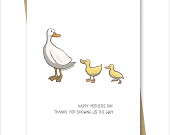 Leuke Moederdagkaart van ons — Eend en eendjes